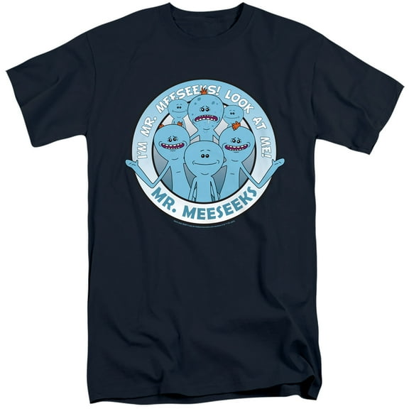 Rick and Morty Mr Meeseeks Unisex Adult Tall T Shirt, Mr Meeseeks, X-Large