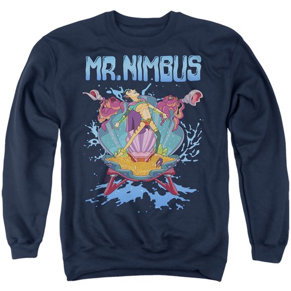 Rick and Morty Mr. Nimbus Design Unisex Adult Crewneck Sweatshirt, Mr. Nimbus Design, Medium