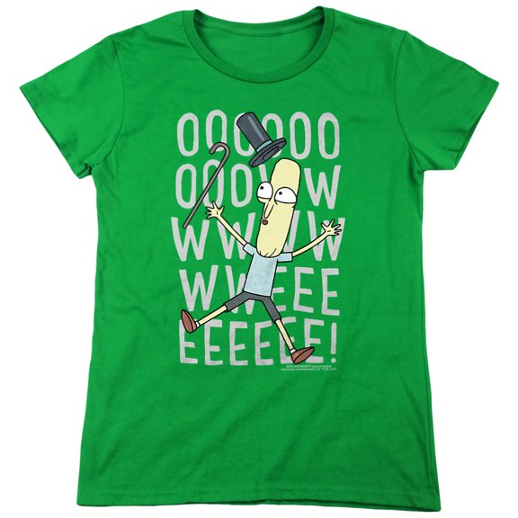 Rick and Morty Oowweeeee Women's T Shirt, Kelly Green, Medium