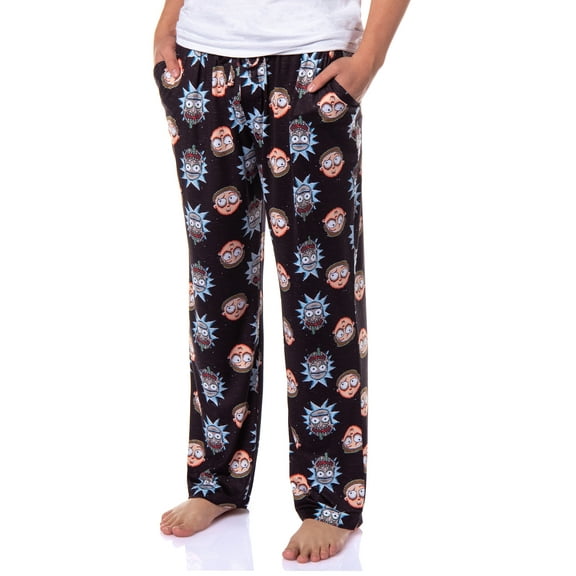 Rick and Morty Pajamas Men's Pixel Face 8 Bit Print Sleep Pajama Pants Lounge Bottoms
