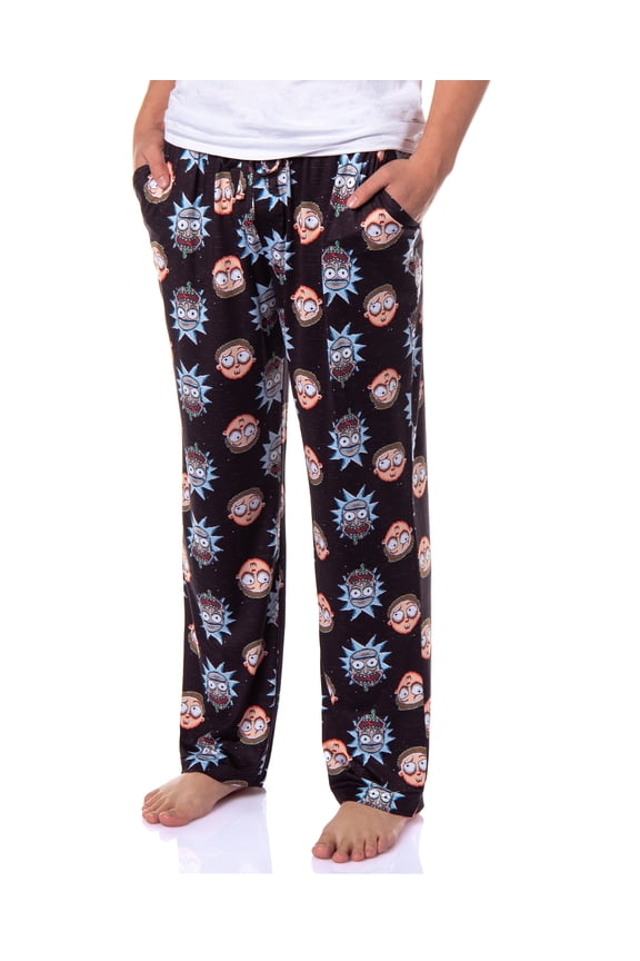 Rick and Morty Pajamas Men's Pixel Face 8 Bit Print Sleep Pajama Pants Lounge Bottoms