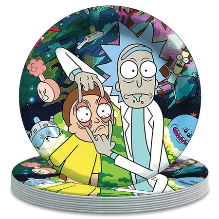 Rick and Morty Birthday Decorations Plates Party Supplies Tableware Disposable Dinnerware