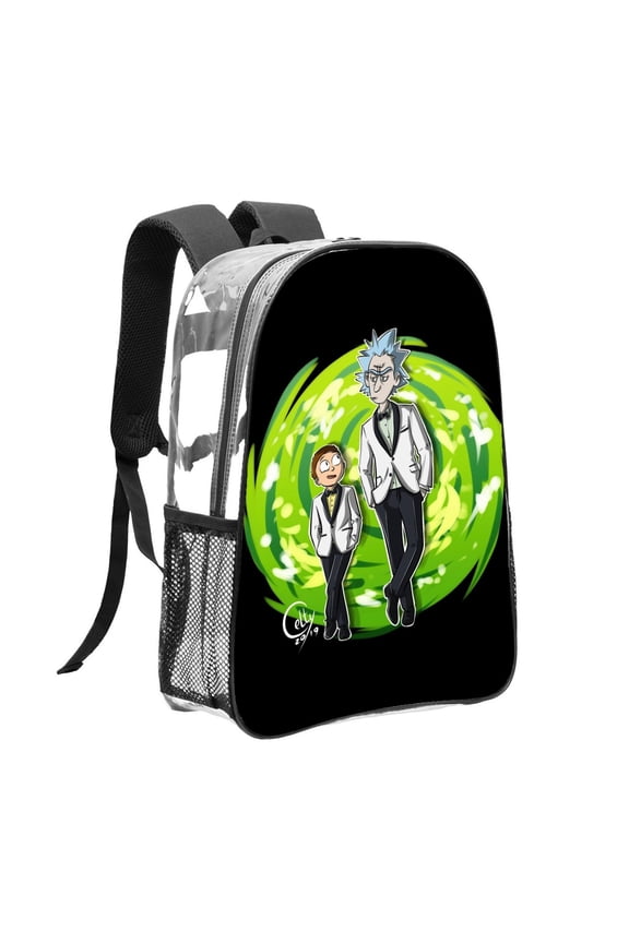 Rick and Morty Pattern Transparent Backpack Lightweight And fashionable Showcasing Personality And Leading The Trend