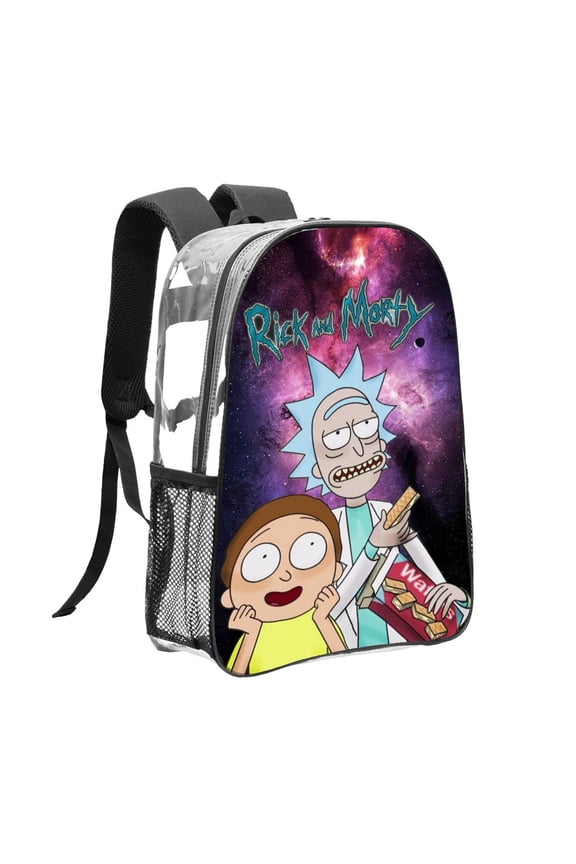 Rick and Morty Pattern Transparent Backpack Lightweight And fashionable Showcasing Personality And Leading The Trend