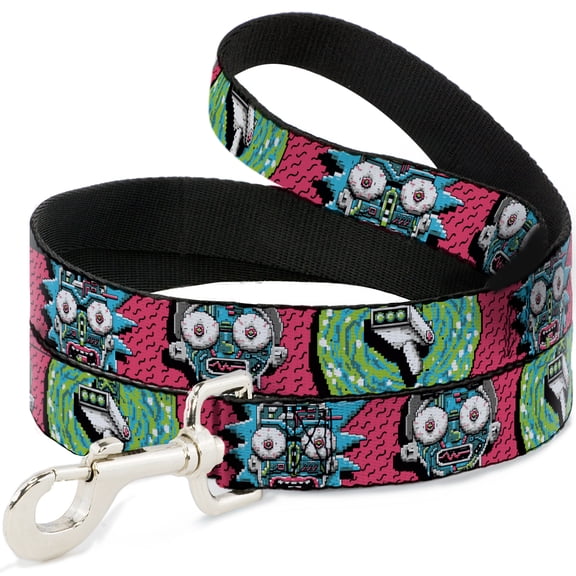 Rick and Morty Pet Leash, Dog Leash, Rick and Morty Circuit Faces Portal Gun, 6 Feet Long 1.0 Inch Wide