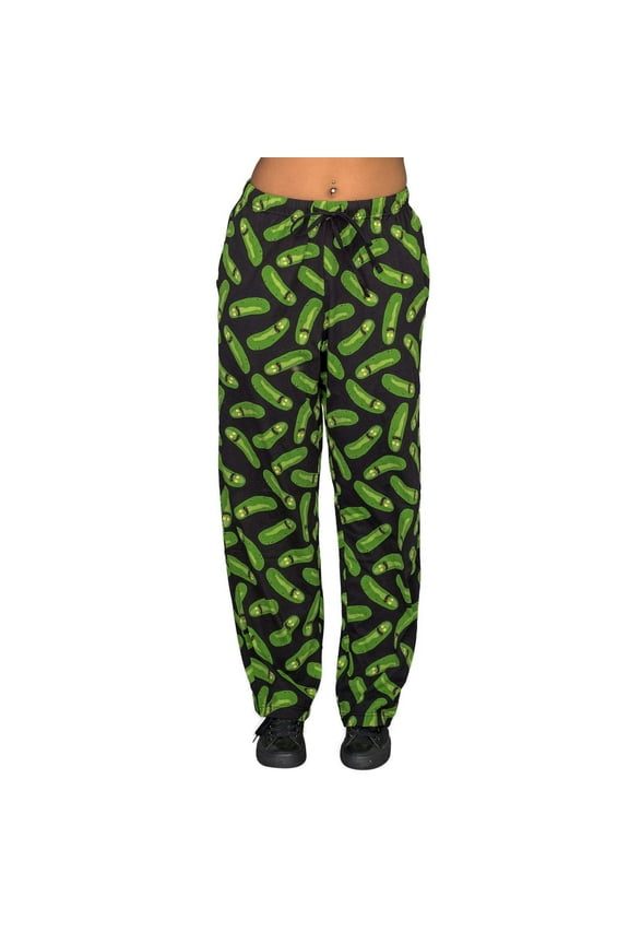 Rick and Morty Pickle Rick Black and Green Lounge Pants