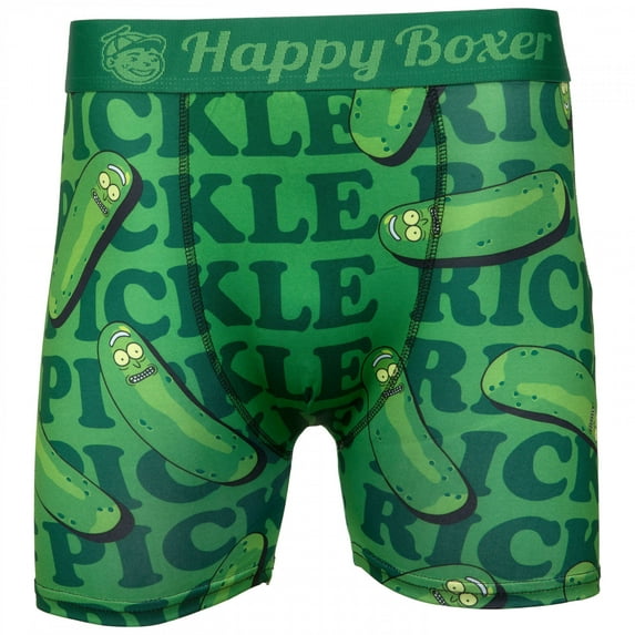 Rick and Morty Pickle Rick Happy Boxer Briefs Underwear-Large (36-38)