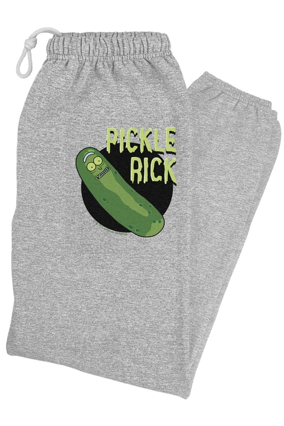 Rick and Morty Pickle Rick Unisex Jogger Sweatpants for Men and Women, Athletic Heather, 2X-Large