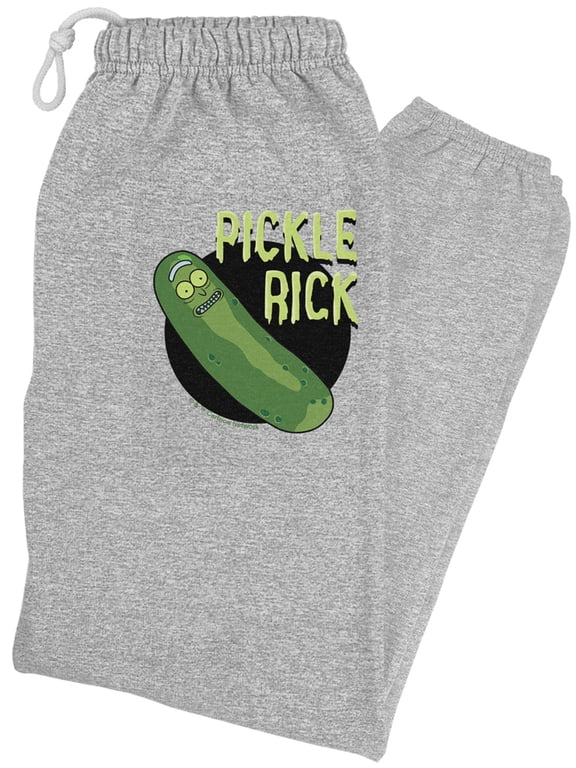 Rick and Morty Pickle Rick Unisex Jogger Sweatpants for Men and Women, Athletic Heather, Medium