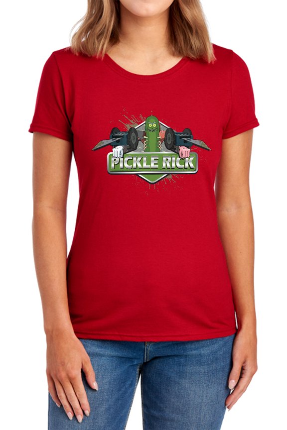 Rick and Morty Pickle Rick Women's T Shirt, Red, X-Large