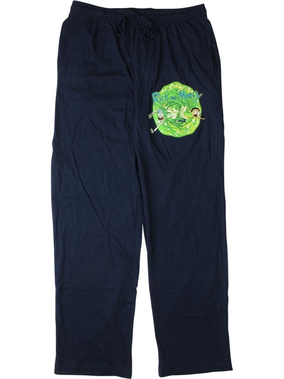 Rick and Morty Portal Logo Men's Black Lounge Sleep Pajama Pants