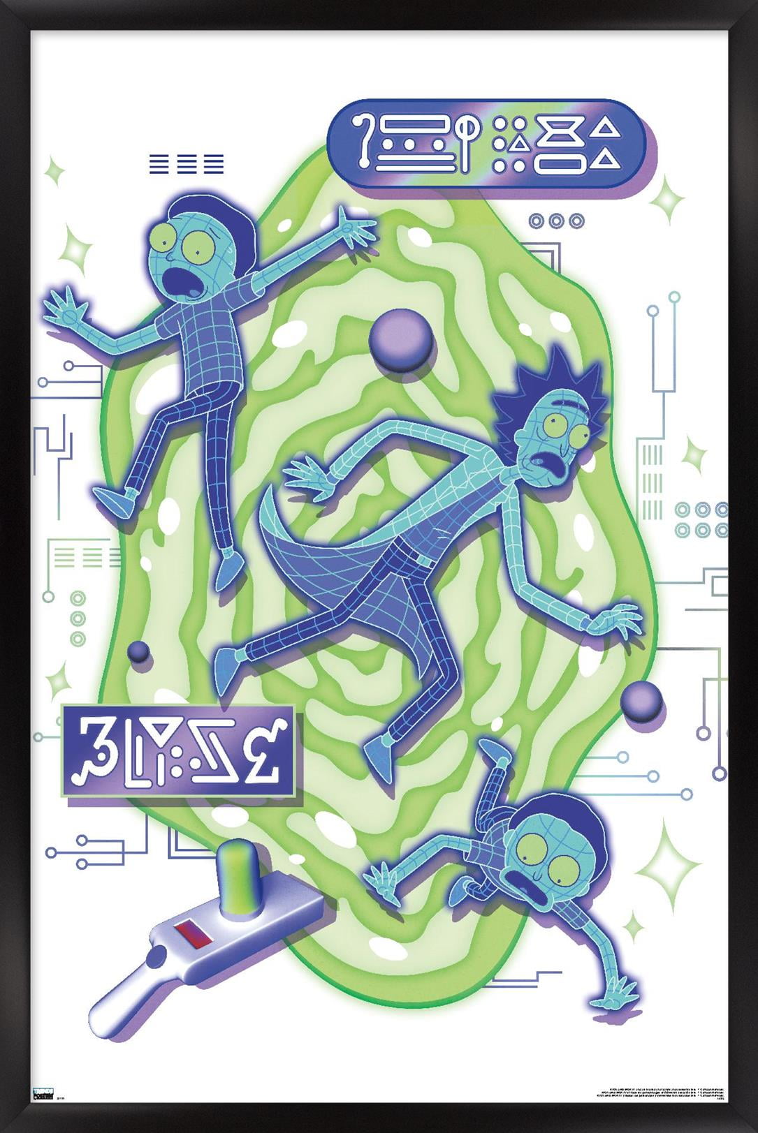 Rick and Morty - Portal Vaporick Wall Poster, 14.725" x 22.375" Framed