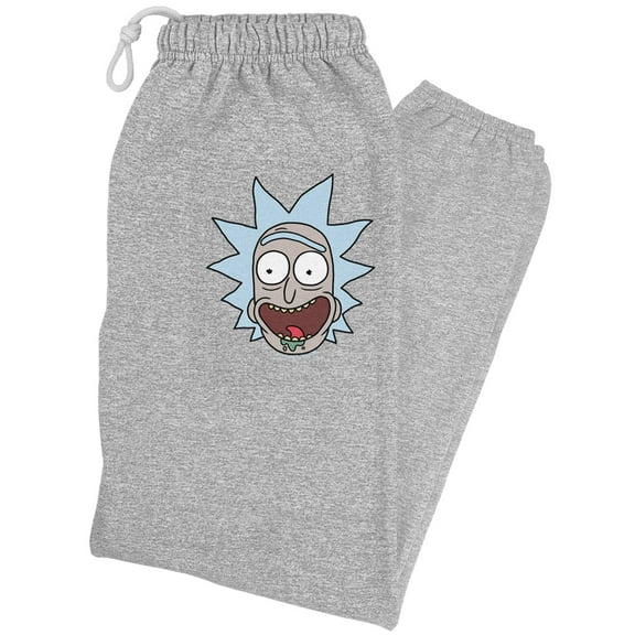 Rick and Morty Rick Headshot Unisex Jogger Sweatpants for Men and Women, Athletic Heather, Large