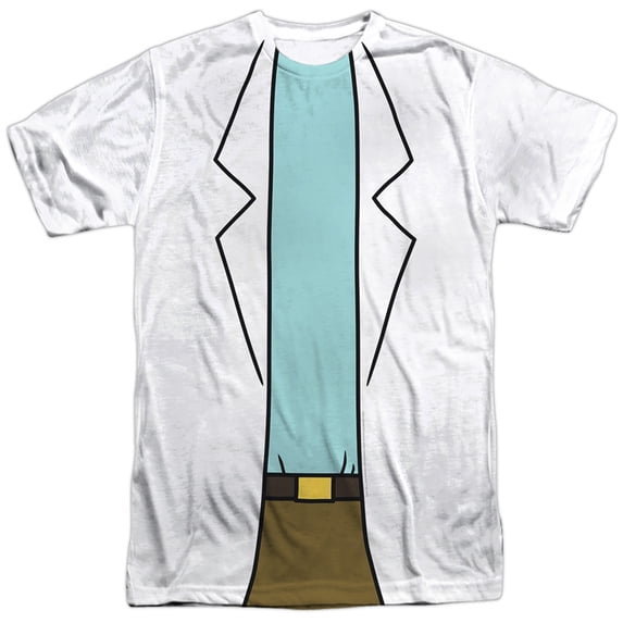 Rick and Morty Rick Lab Coat Unisex Adult Front Only Sublimated T Shirt, Multi, 3X-Large