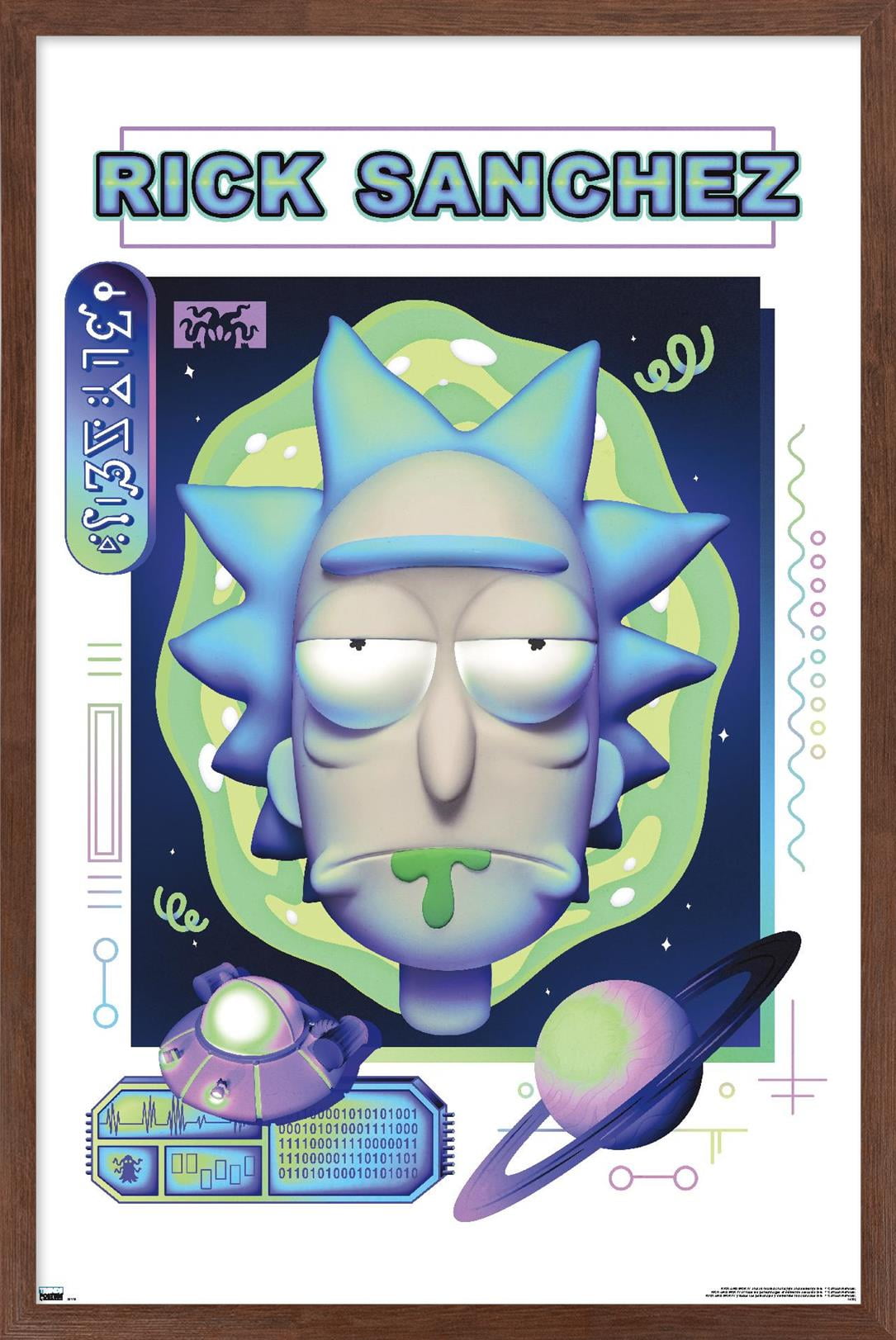 Rick and Morty - Rick Sanchez Wall Poster, 14.725" x 22.375" Framed
