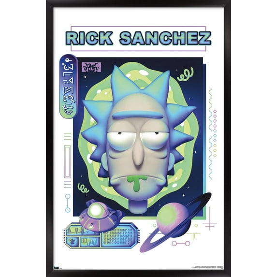 Rick and Morty - Rick Sanchez Wall Poster, 22.375" x 34" Framed