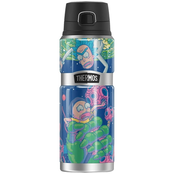 Rick and Morty Rick and Morty Rescue THERMOS STAINLESS KING Stainless Steel Drink Bottle, Vacuum insulated & Double Wall, 24oz