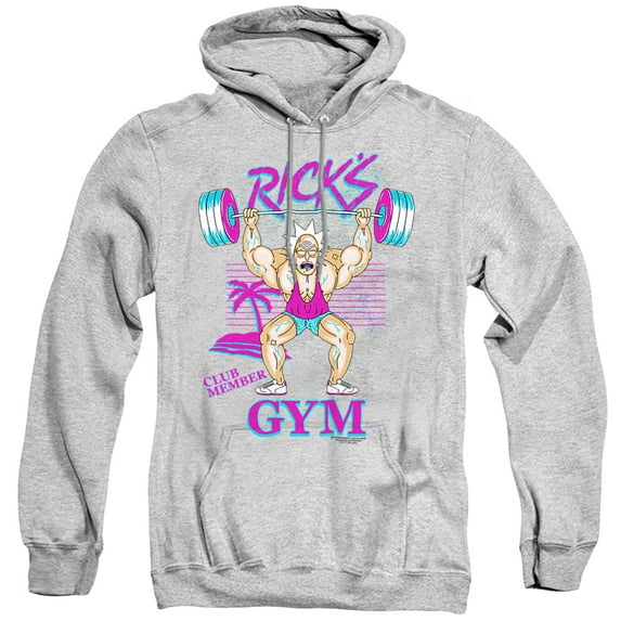 Rick and Morty Ricks Gym Unisex Adult Pull-Over Hoodie, Ricks Gym, Small