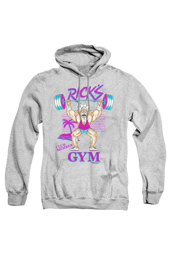 Rick and Morty Ricks Gym Unisex Adult Pull-Over Hoodie, Ricks Gym, Small