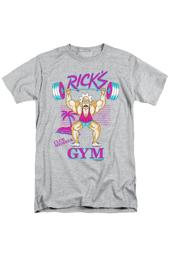 Rick and Morty Ricks Gym Unisex Adult Tall T Shirt, Ricks Gym, 3X-Large