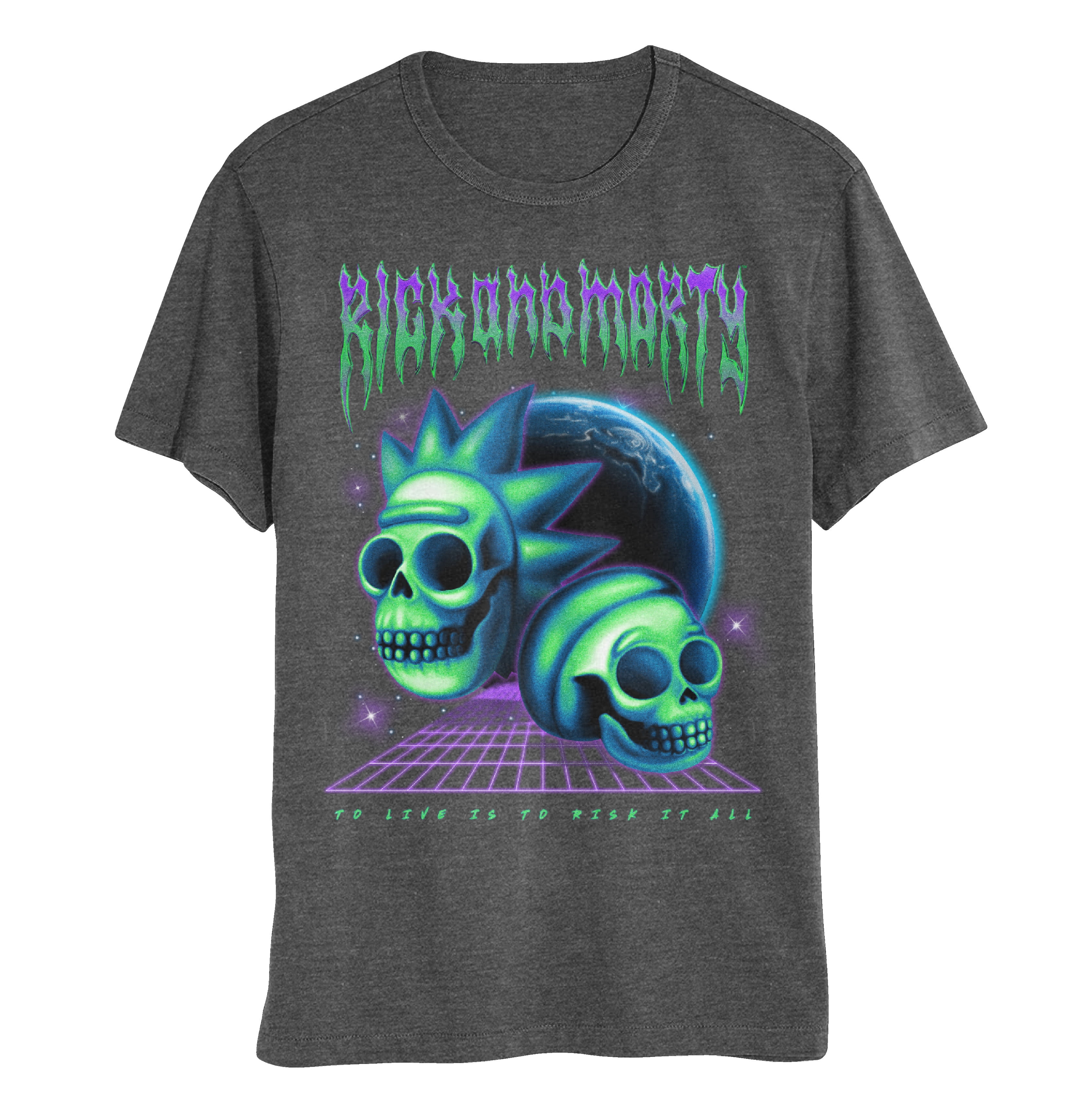 Rick and Morty Risk It All Skulls Mens and Womens Short Sleeve T-Shirt ...