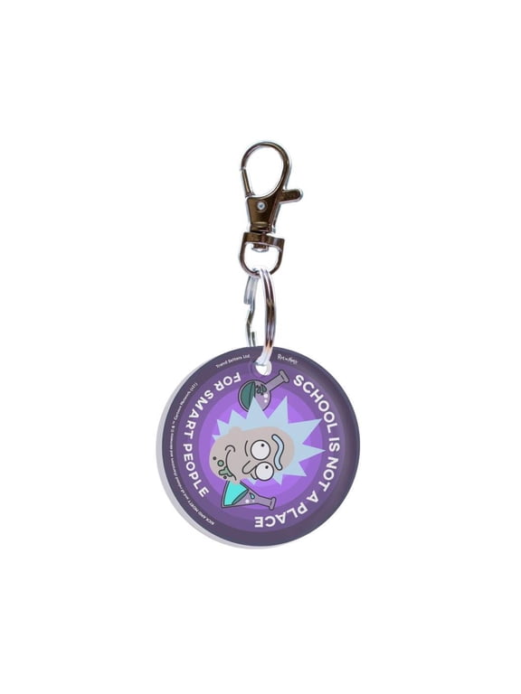 Rick and Morty (School Not For Smart People) Circle Shaped Acrylic Keychain Print ACPKRCIR679