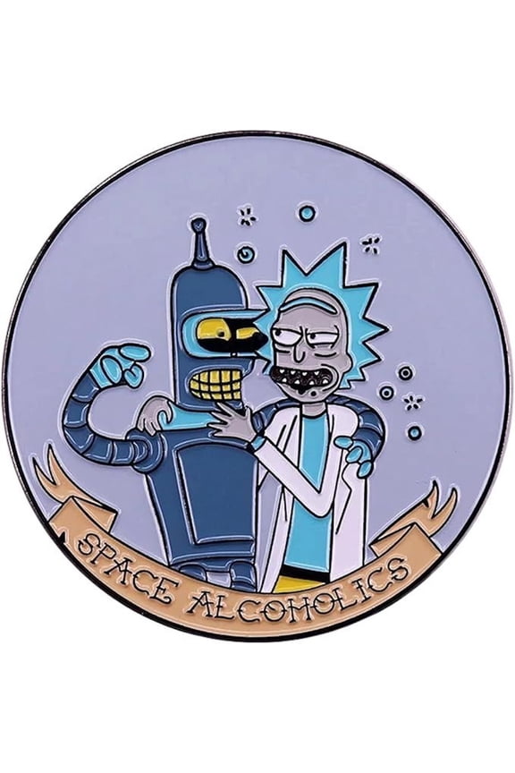 Rick and Morty Space Enamel Metal Pin