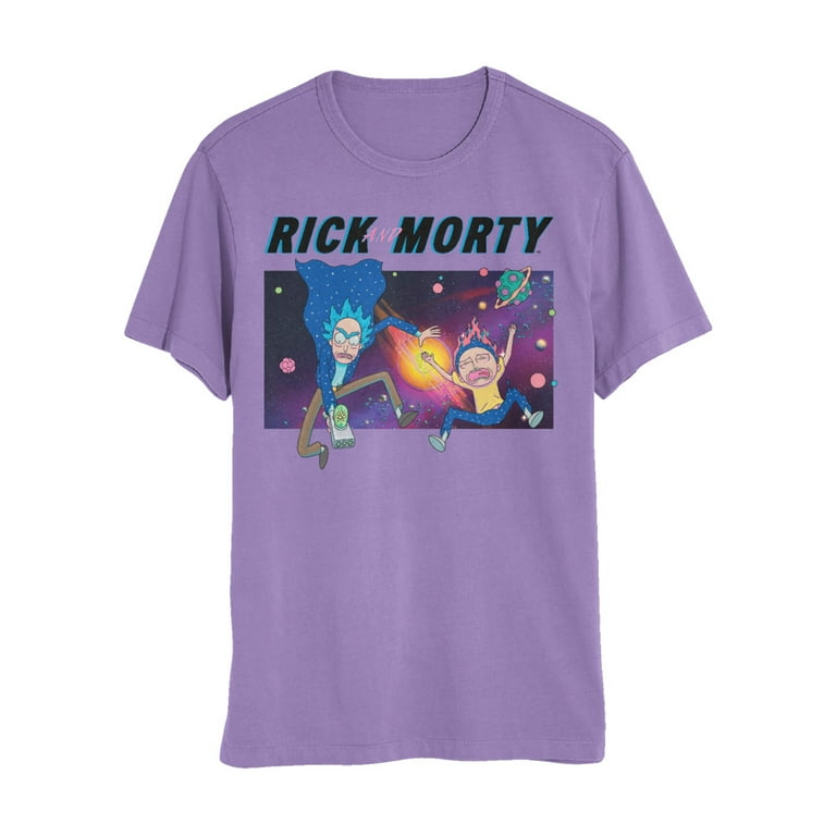 Rick and Morty Space Mens and Womens Short Sleeve T Shirt Purple S XXL
