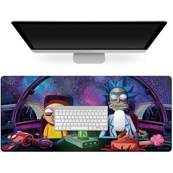 Rick and Morty Spaceship Adventure Extended Desk Mouse Pad - Non-Slip Smooth Surface Mat