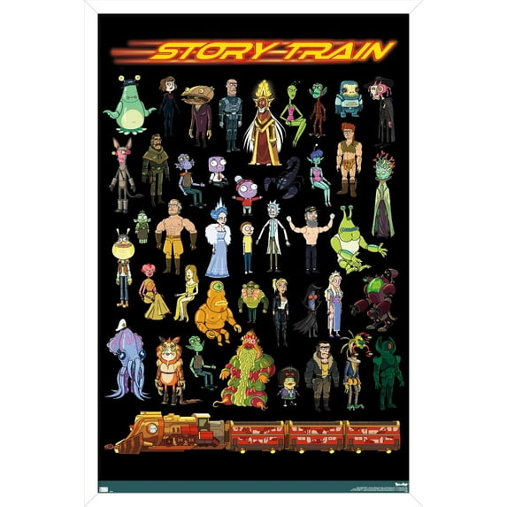 Rick and Morty - Story Train Wall Poster, 14.725" x 22.375", Framed