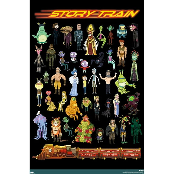 Rick and Morty - Story Train Wall Poster, 14.725" x 22.375"