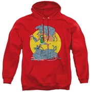 Rick and Morty The Adventures Of Pickle Rick Unisex Adult Pull-Over Hoodie, Red, Medium