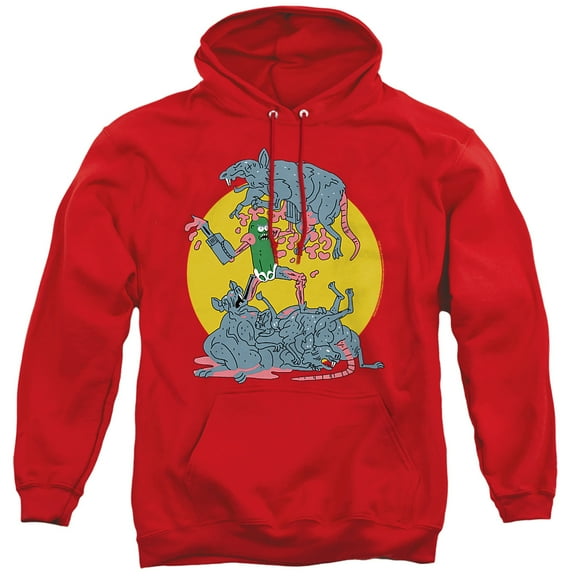Rick and Morty The Adventures Of Pickle Rick Unisex Adult Pull-Over Hoodie, Red, Small