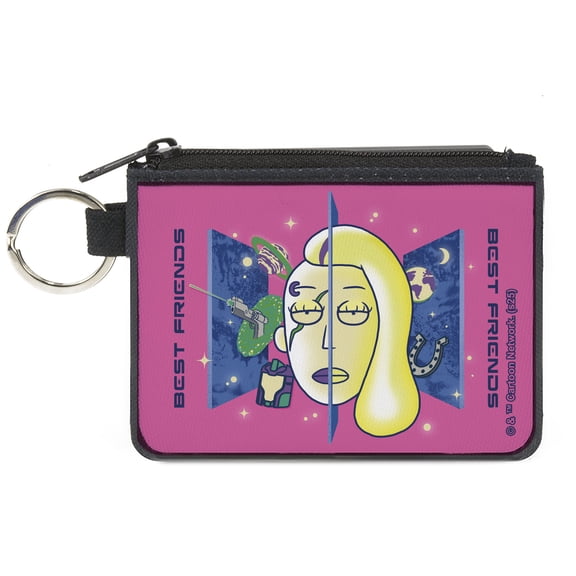 Rick and Morty Wallet, Coin Purse, Rick and Morty Space Beth and Beth Smith Best Friends Pinks, Canvas