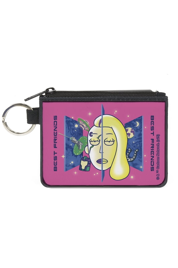 Rick and Morty Wallet, Coin Purse, Rick and Morty Space Beth and Beth Smith Best Friends Pinks, Canvas