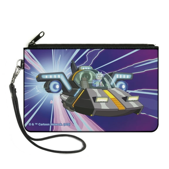 Rick and Morty Wallet, Zip Clutch, Rick and Morty Rick Space Cruiser Pose Blues, Canvas