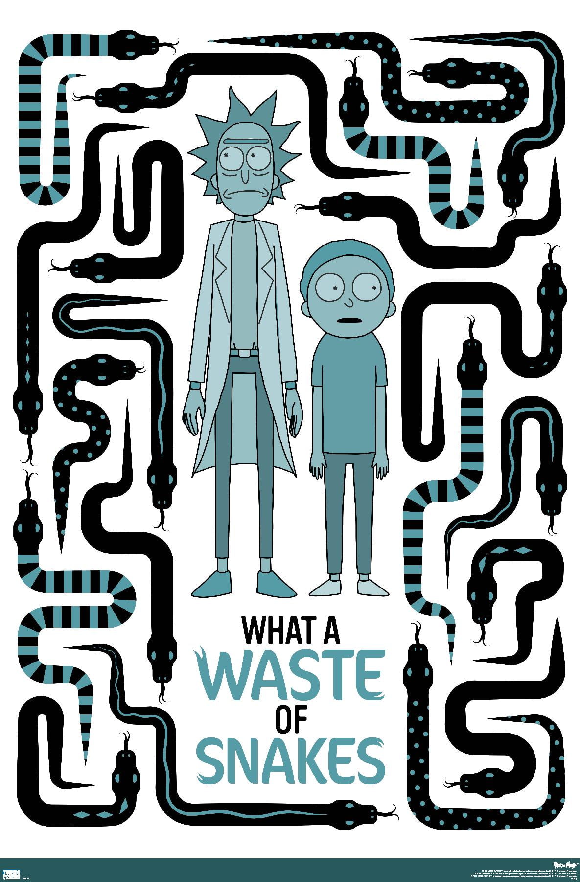Rick and Morty - Waste of Snakes Wall Poster, 14.725" x 22.375"