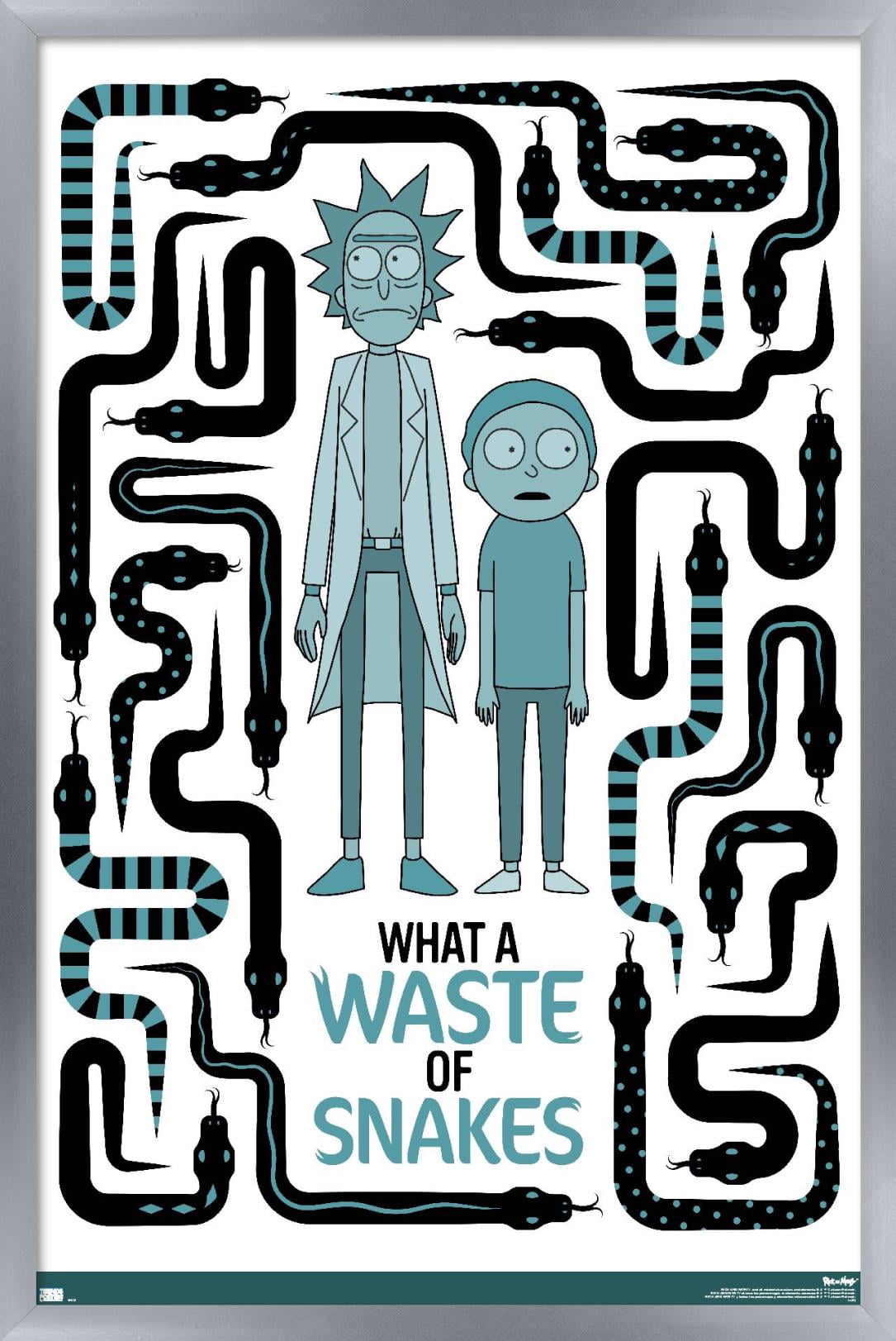 Rick and Morty - Waste of Snakes Wall Poster, 22.375" x 34", Framed