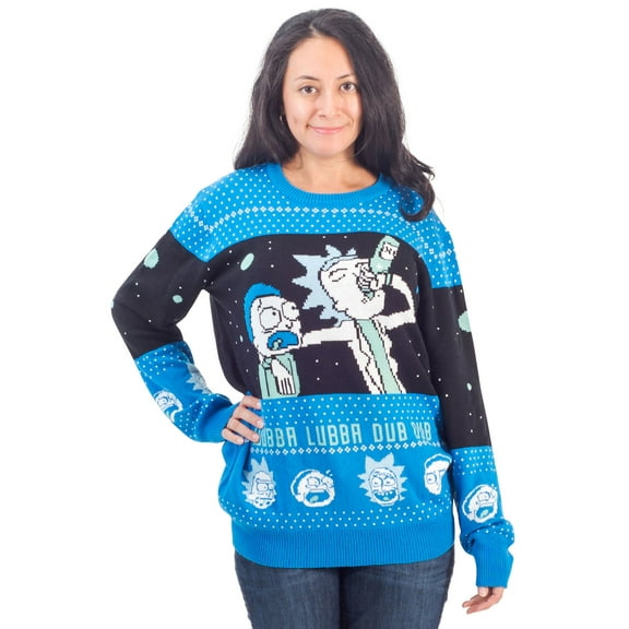 Rick and Morty Wubba Lubba Spaceship Christmas Sweater