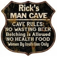 thumbnail image 1 of Rick's Man Cave Rules Sign Shield Metal Gift 211110007108, 1 of 1