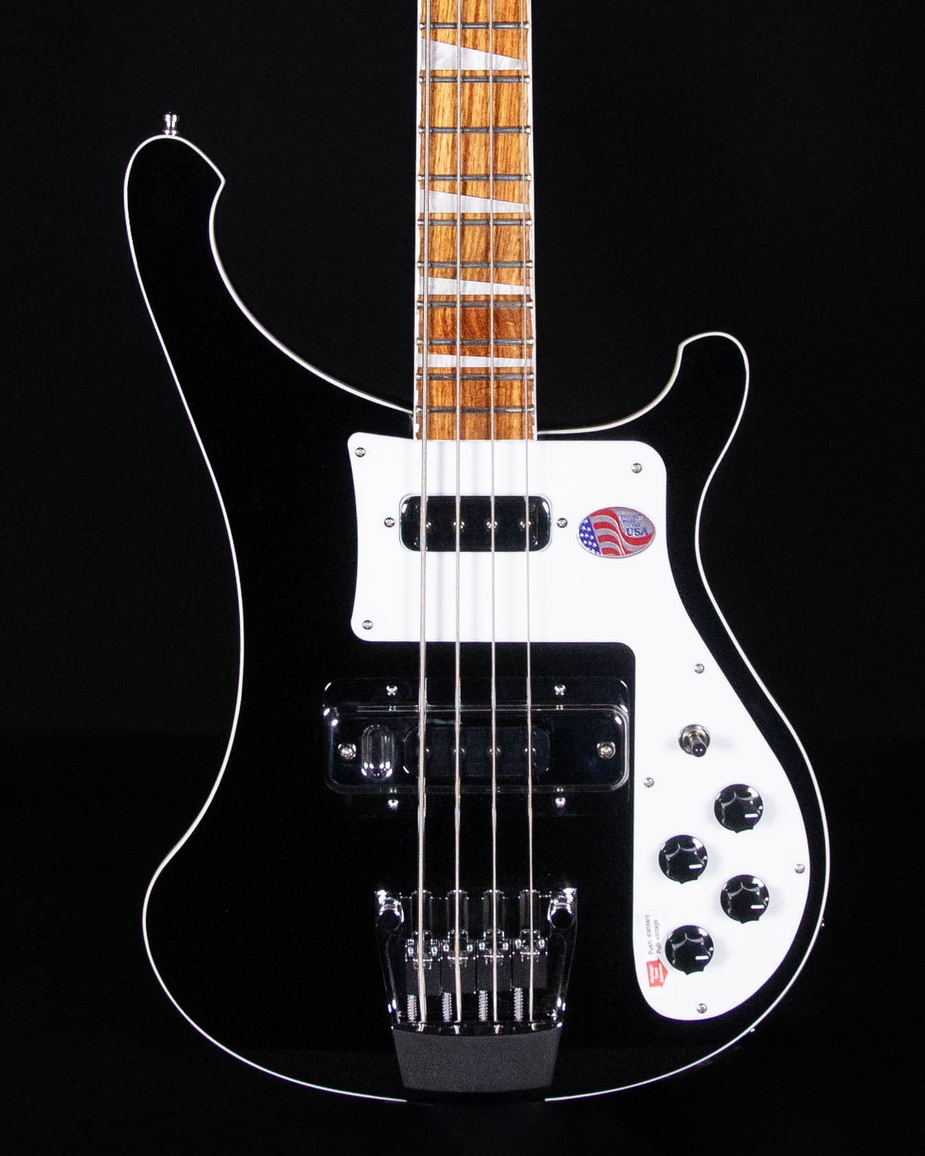 Jet Black Maple and Rosewood 4-String Electric Bass Guitar