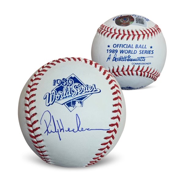 Rickey Henderson Autographed 1989 World Series Signed Baseball Beckett COA With UV Display Case