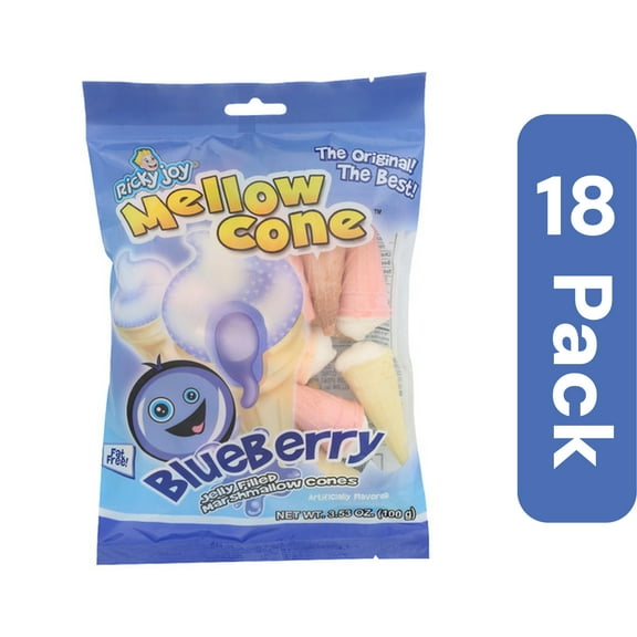 Ricky Joy Cone Mellow Blueberry 3.53 oz (Pack of 18)