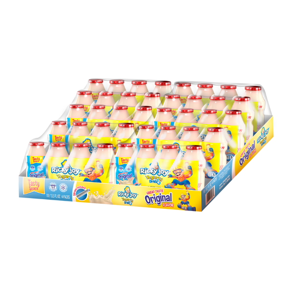 Ricky Joy Yogurty Drink Original Flavor, 3.37 fl oz., 4 BTL (Pack of 10, Total of 40 Bottles)