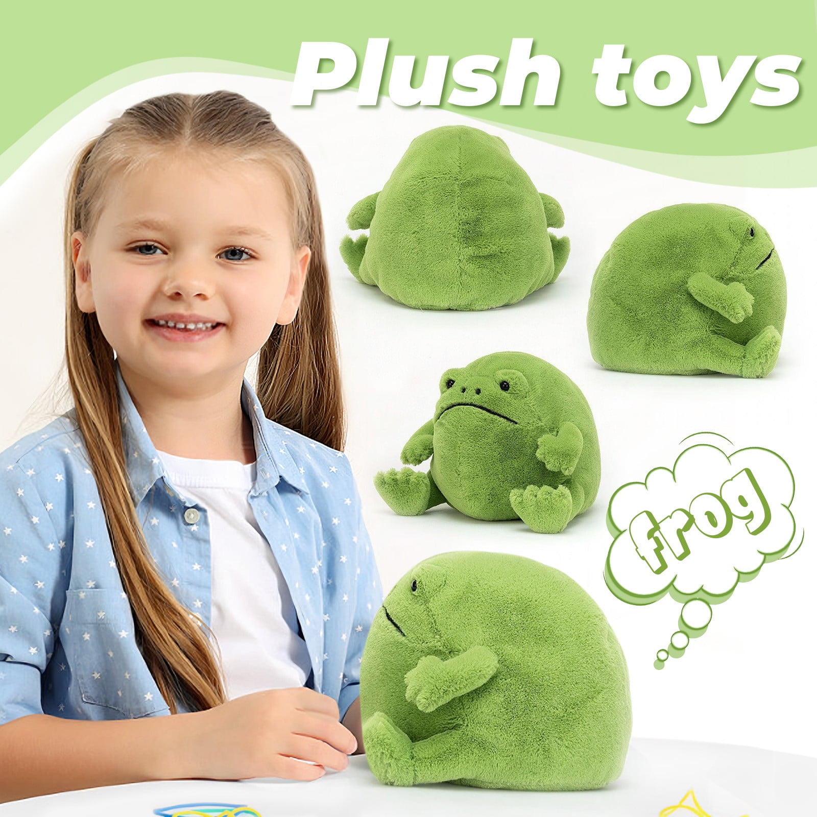 Ricky Rain Frog Comforter Soft Toy Green Grumpy Frog