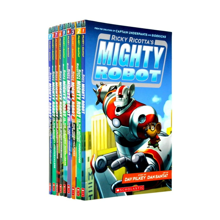 Ricky Ricotta Mighty Robot Collection 9 Books Set By Dav Pilkey