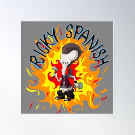 Ricky Spanish - Roger The Alien American Dad Poster Wall Art, Modern Wall Decor For Living Room Bedroom, 24x24 UNFRAMED
