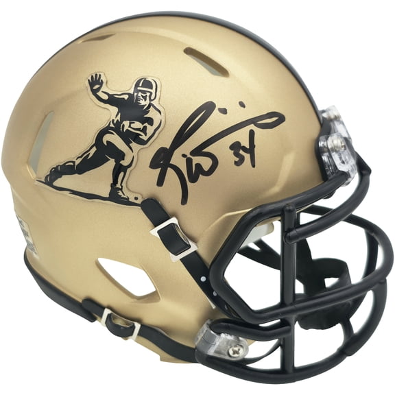 Ricky Williams Autographed Texas Longhorns Gold Heisman Logo Speed Mini Helmet JSA Stock #265681