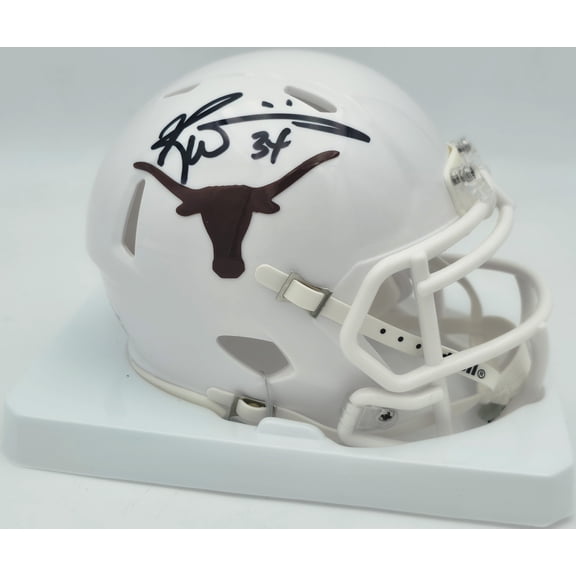 Ricky Williams Autographed Texas Longhorns White Speed Mini Helmet Beckett BAS QR #BN17831