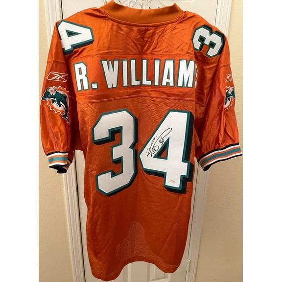 Ricky Williams autographed Miami Dolphins Reebok game model orange jersey SCHWARTZ
